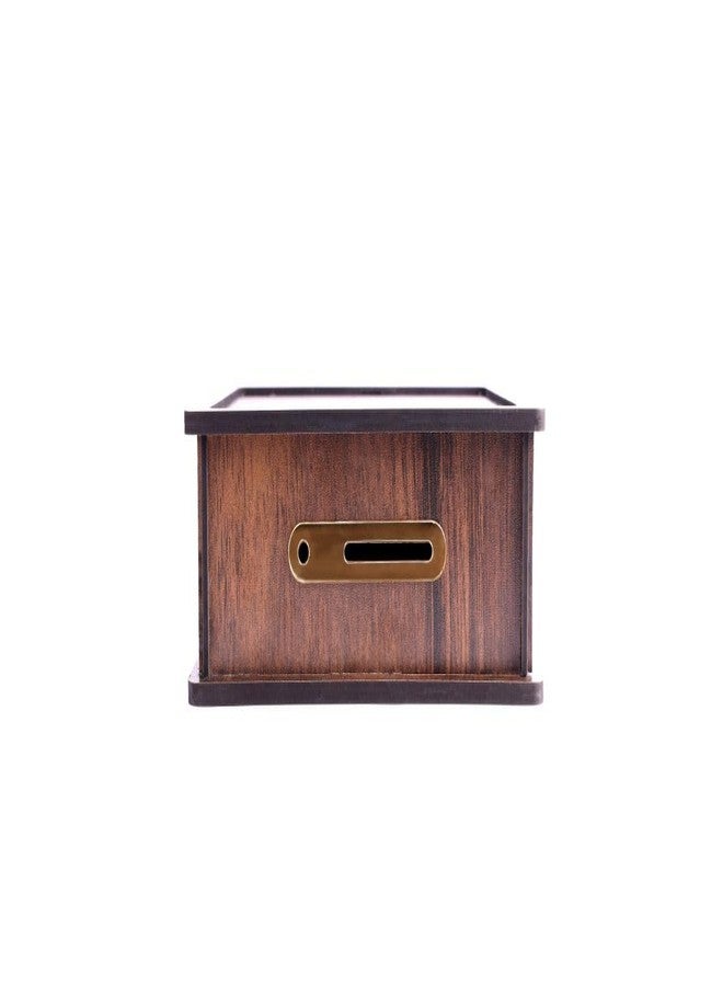 Uzox Wooden Piggy Bank for Kids & Adults, Coin Box with Carved Design, Savings Box, Mini Bank, Donation Box, Smart Money Box, Wooden Coin Box, Piggy Bank with Numbers (Wooden 1)Traditional - Image 4